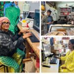 Three images of people at small businesses in south Seattle